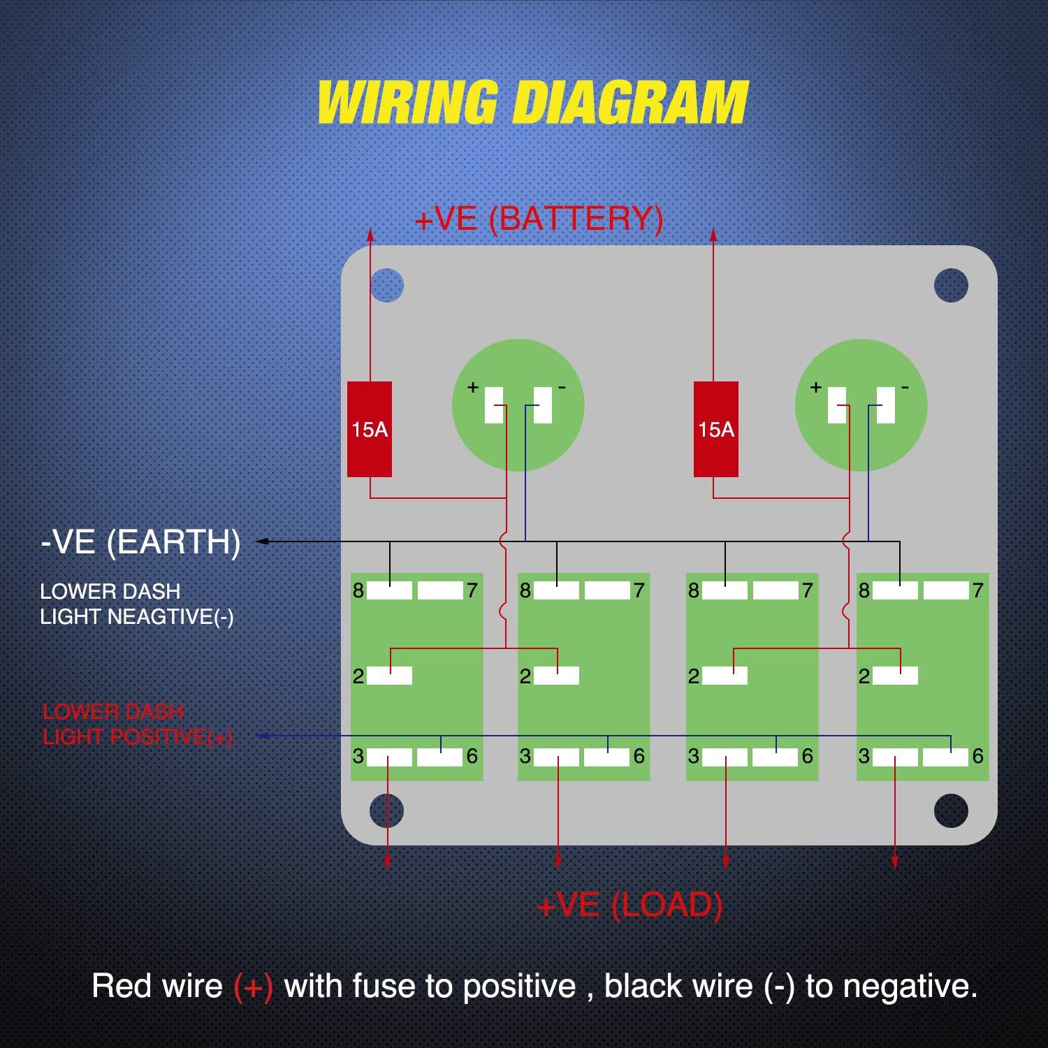 image:imageNilight 8 Gang Rocker Switch Panel Waterproof Aluminum Marine with PD Type C amp USB Charger Cigarette Lighter Socket Voltmeter Inline Fuse 12V 24V ON Off PreWired Switches for Car Truck BoatBlue
