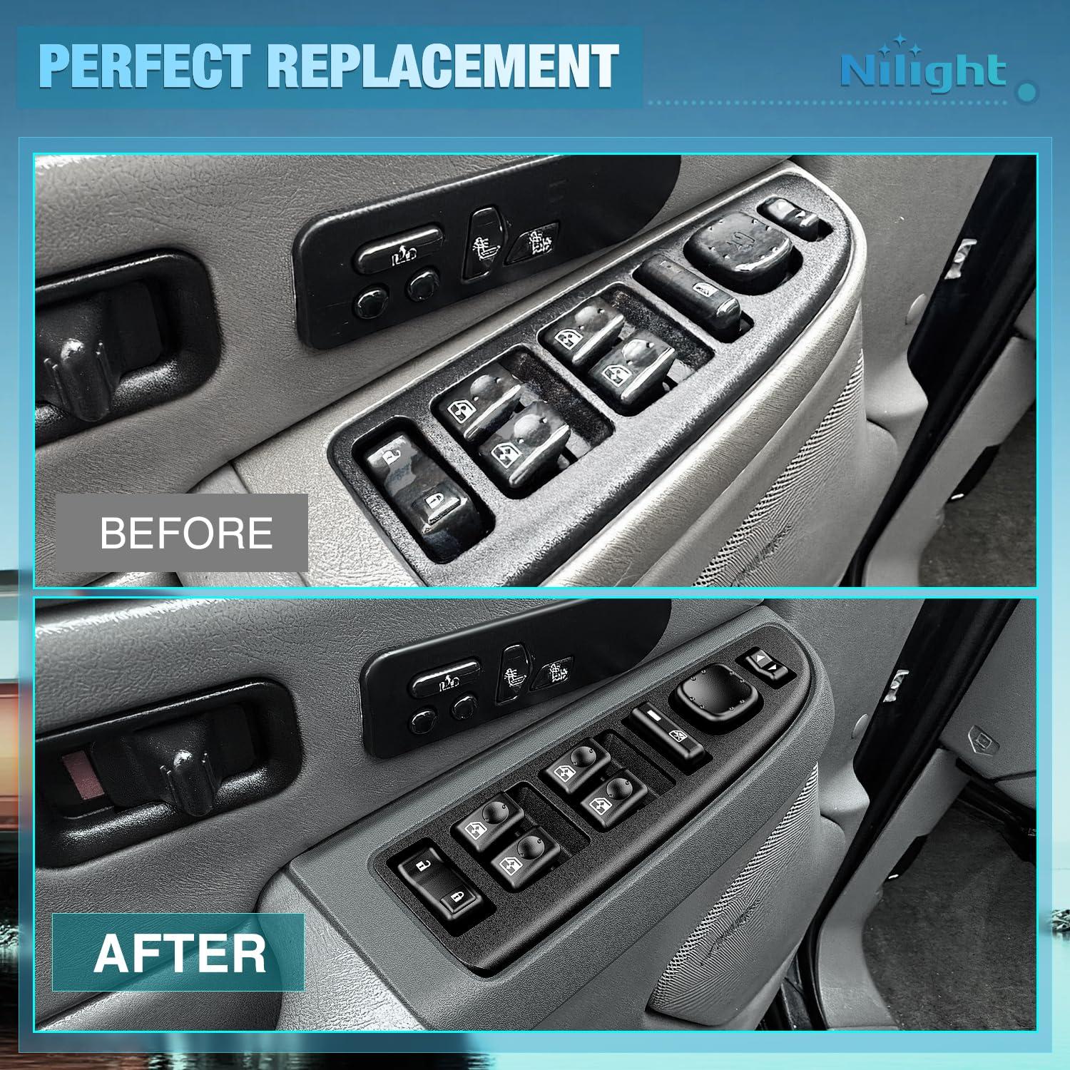 image:imageNilight Master Power Window Switch Compatible for 2013 2014 2015 2016 Dodge Dart Jeep Cherokee Chrysler 200 Front Left Driver Side Windows Control SwitchesCadillacChevroletGMC 20032006 wBezel