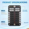 Nilight 12V/24V Camping Electrical System Centre Battery Power Control Box Fuse Block Switches Cigar Socket Voltmeter USB Charger Anderson Connector Ideal for RV Car Canopy Caravan Camper Trailer Van(12Way Fuse Block)