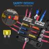 Nilight 12V/24V Camping Electrical System Centre Battery Power Control Box Fuse Block Switches Cigar Socket Voltmeter USB Charger Anderson Connector Ideal for RV Car Canopy Caravan Camper Trailer Van(6Way Fuse Block)