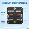 Nilight 12V/24V Camping Electrical System Centre Battery Power Control Box Fuse Block Switches Cigar Socket Voltmeter USB Charger Anderson Connector Ideal for RV Car Canopy Caravan Camper Trailer Van(6Way Fuse Block)
