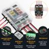 Nilight 12V/24V Camping Electrical System Centre Battery Power Control Box Fuse Block Switches Cigar Socket Voltmeter USB Charger Anderson Connector Ideal for RV Car Canopy Caravan Camper Trailer Van(6Way Fuse Block w/Relay)