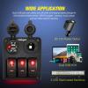 Nilight 8 Gang Rocker Switch Panel Waterproof Aluminum Marine with PD Type C & USB Charger Cigarette Lighter Socket Voltmeter Inline Fuse 12V 24V ON Off Pre-Wired Switches for Car Truck Boat(Red)