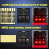 Nilight 8 Gang Rocker Switch Panel Waterproof Aluminum Marine with PD Type C & USB Charger Cigarette Lighter Socket Voltmeter Inline Fuse 12V 24V ON Off Pre-Wired Switches for Car Truck Boat(Red)