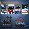 Nilight 8 Gang Rocker Switch Panel Waterproof Aluminum Marine with PD Type C & USB Charger Cigarette Lighter Socket Voltmeter Inline Fuse 12V 24V ON Off Pre-Wired Switches for Car Truck Boat(Power Control Blue)