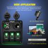 Nilight 8 Gang Rocker Switch Panel Waterproof Aluminum Marine with PD Type C & USB Charger Cigarette Lighter Socket Voltmeter Inline Fuse 12V 24V ON Off Pre-Wired Switches for Car Truck Boat(Green)