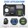 Nilight Golf Cart Key Switch Console Panel 9V-48V DC with Forward Reverse Rocker Switch 4.8A Dual USB Quick Charger LED Digital Voltmeter for EZGO TXT PDS Golf Cart, 2 Years Warranty