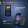 Nilight LED POD Lights Rocker Switch Led Light Bar Switch 5Pin Laser On/Off switches 20A/12V 10A/24V Switch with Jumper Wires Set for Cars,Trucks,RVs,2 Years Warranty(Blue)