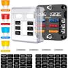 Nilight 12V/24V Camping Electrical System Centre Battery Power Control Box Fuse Block Switches Cigar Socket Voltmeter USB Charger Anderson Connector Ideal for RV Car Canopy Caravan Camper Trailer Van(6Way Fuse Block)