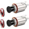 Nilight 2 Pack Cigarette Lighter 12V DC Car Replacement Socket with Terminals Wires Built-in Fuse auto Cigarette Lighter Adapter Push Button car Accessory Replacement Plug for Car Truck RV UTV Boat(2 Packs)