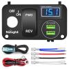 Nilight Golf Cart Key Switch Console Panel 9V-48V DC with Forward Reverse Rocker Switch 4.8A Dual USB Quick Charger LED Digital Voltmeter for EZGO TXT PDS Golf Cart, 2 Years Warranty