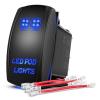 Nilight LED POD Lights Rocker Switch Led Light Bar Switch 5Pin Laser On/Off switches 20A/12V 10A/24V Switch with Jumper Wires Set for Cars,Trucks,RVs,2 Years Warranty(Blue)