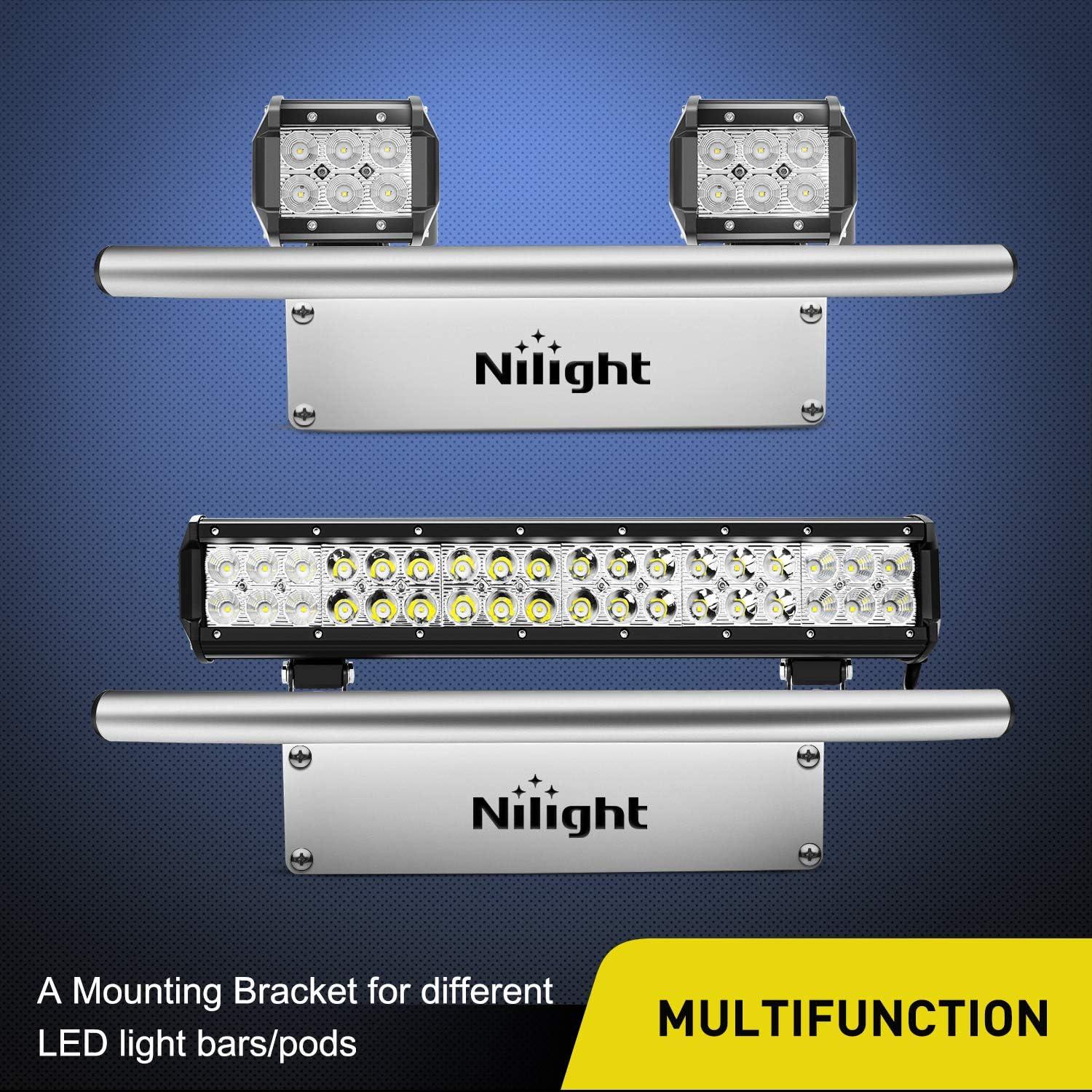 image:imageNilight Front Lower Hidden Bumper Mounting Brackets for 32inch Single Row LED Light Bar Compatible with 20152022 Chevy Colorado 4WD2WD 20152022 GMC Canyon 4WD2WDSilverUniversal License Plate Bracket