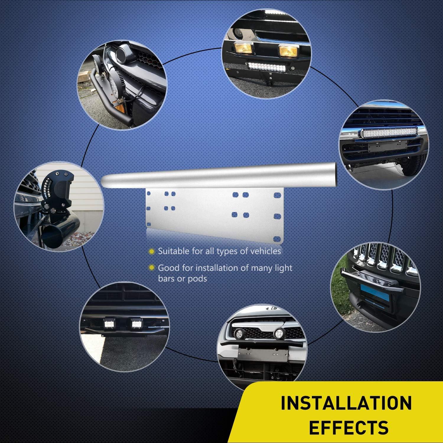 image:imageNilight Front Lower Hidden Bumper Mounting Brackets for 32inch Single Row LED Light Bar Compatible with 20152022 Chevy Colorado 4WD2WD 20152022 GMC Canyon 4WD2WDSilverUniversal License Plate Bracket