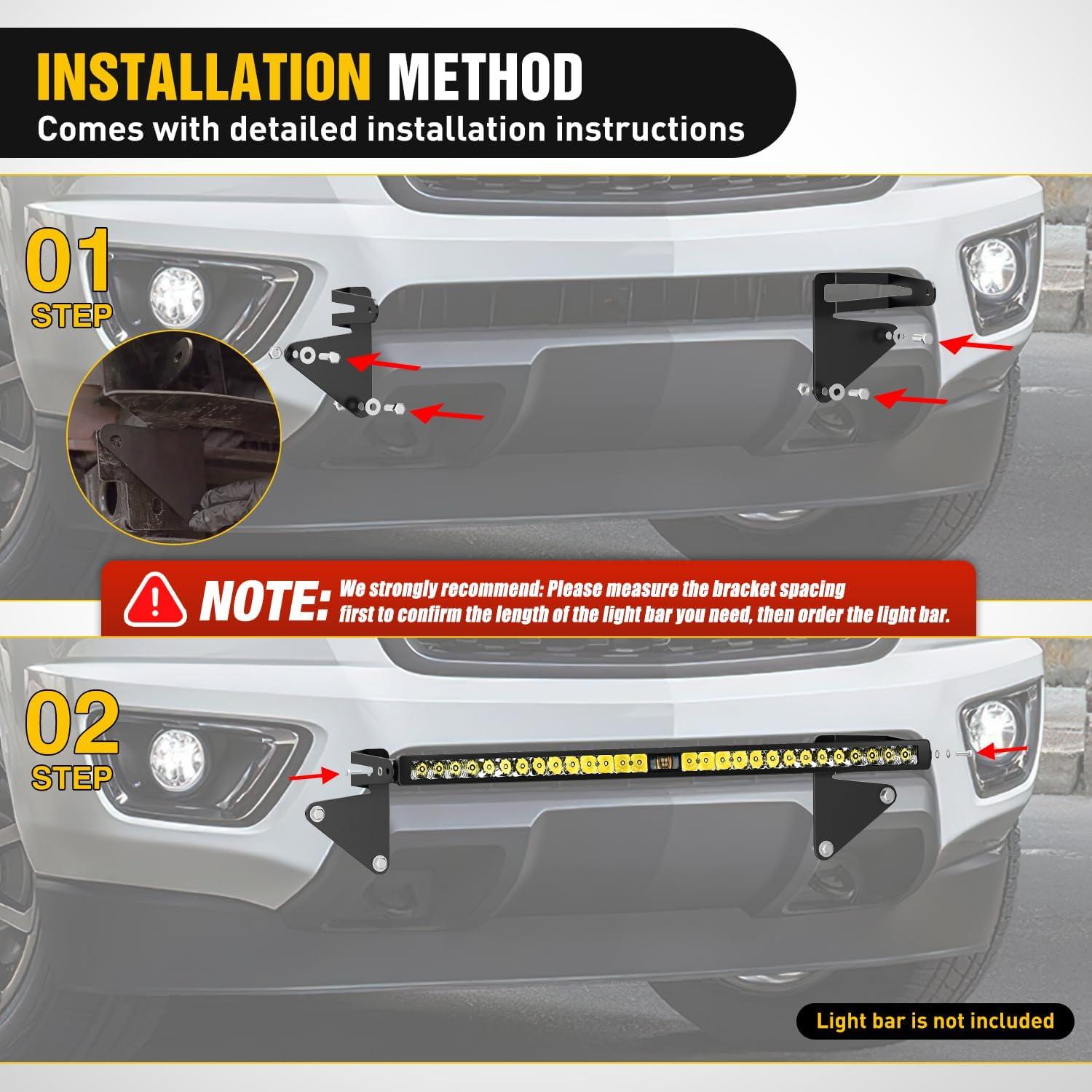 image:imageNilight Front Lower Hidden Bumper Mounting Brackets for 32inch Single Row LED Light Bar Compatible with 20152022 Chevy Colorado 4WD2WD 20152022 GMC Canyon 4WD2WDHidden Bumper BracketSilverado Canyon 20152022