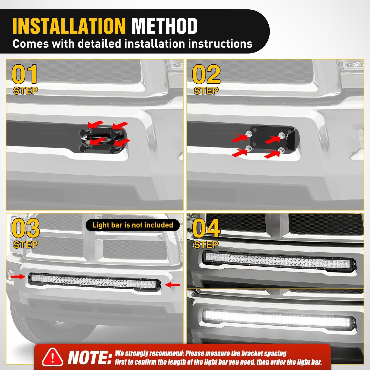 image:imageNilight Front Lower Hidden Bumper Mounting Brackets for 32inch Single Row LED Light Bar Compatible with 20152022 Chevy Colorado 4WD2WD 20152022 GMC Canyon 4WD2WDHidden Bumper BracketDodge Ram 20102020