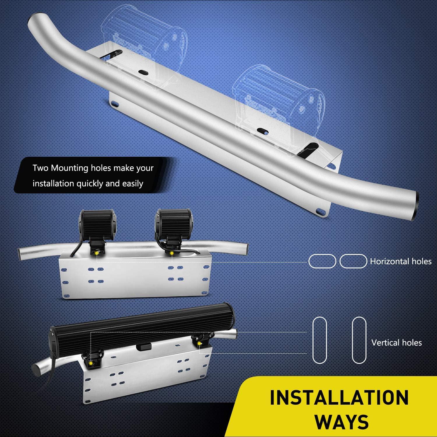 image:imageNilight Front Lower Hidden Bumper Mounting Brackets for 32inch Single Row LED Light Bar Compatible with 20152022 Chevy Colorado 4WD2WD 20152022 GMC Canyon 4WD2WDSilverUniversal License Plate Bracket