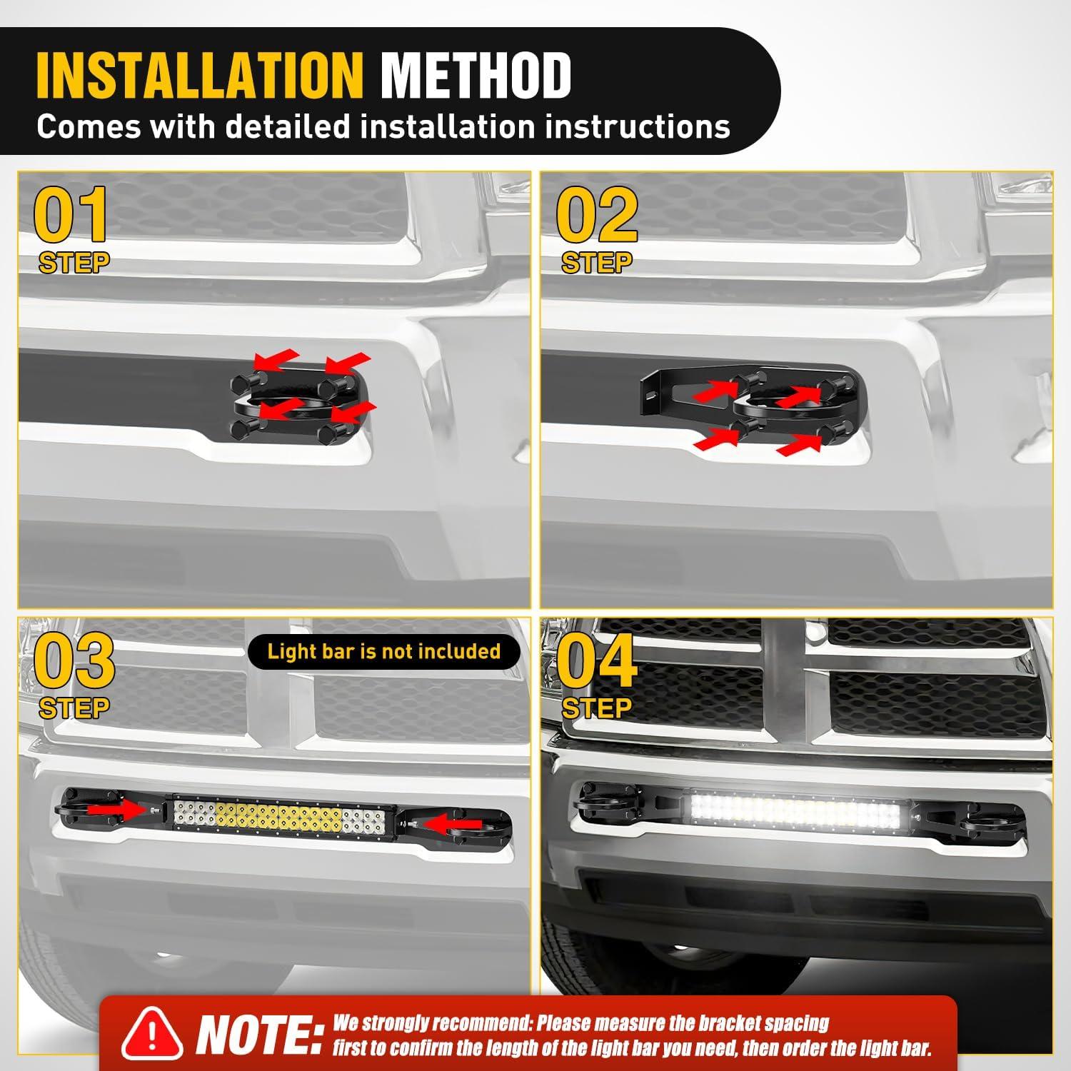 image:imageNilight Front Lower Hidden Bumper Mounting Brackets for 32inch Single Row LED Light Bar Compatible with 20152022 Chevy Colorado 4WD2WD 20152022 GMC Canyon 4WD2WDHidden Bumper BracketDodge Ram 20092018