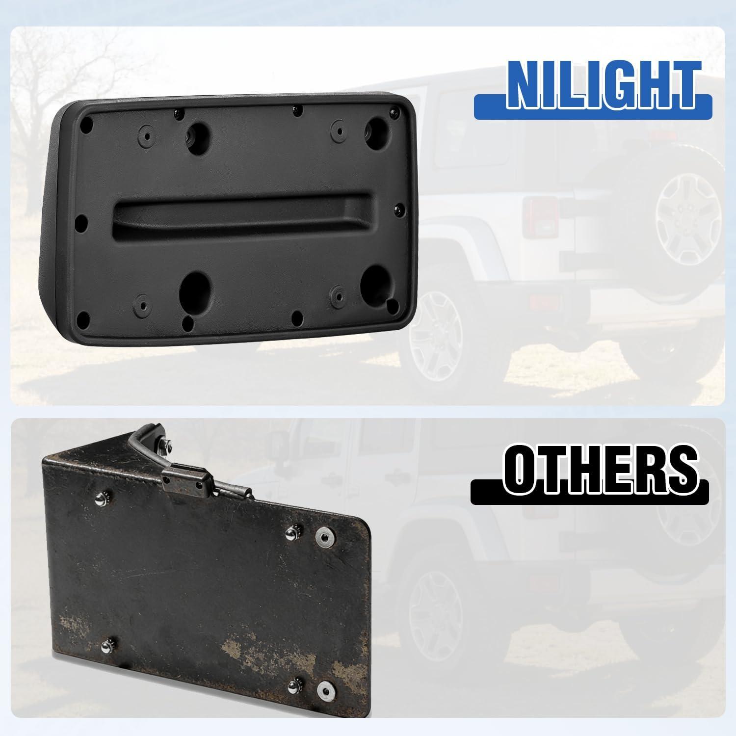 image:imageNilight Rear License Plate Frame Holder Bracket for 1997 1998 1999 2000 2001 2002 2003 2004 2005 2006 Jeep Wrangler TJ Accessories Replace 55174994 Plastic License Plate Mounting BlackJeep Wrangler TJ 19972006