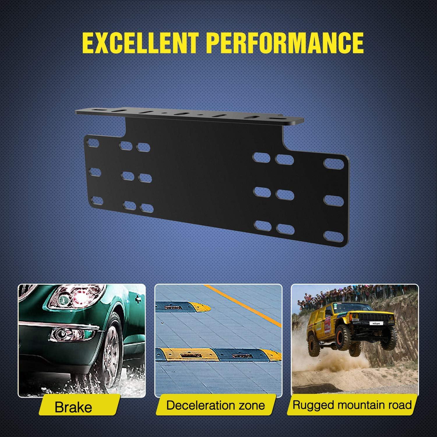 image:imageNilight Rear License Plate Frame Holder Bracket for 1997 1998 1999 2000 2001 2002 2003 2004 2005 2006 Jeep Wrangler TJ Accessories Replace 55174994 Plastic License Plate Mounting BlackUniversal License Plate Bracket