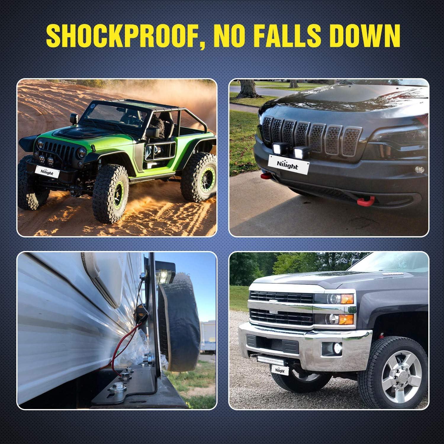 image:imageNilight Rear License Plate Frame Holder Bracket for 1997 1998 1999 2000 2001 2002 2003 2004 2005 2006 Jeep Wrangler TJ Accessories Replace 55174994 Plastic License Plate Mounting BlackUniversal License Plate Bracket