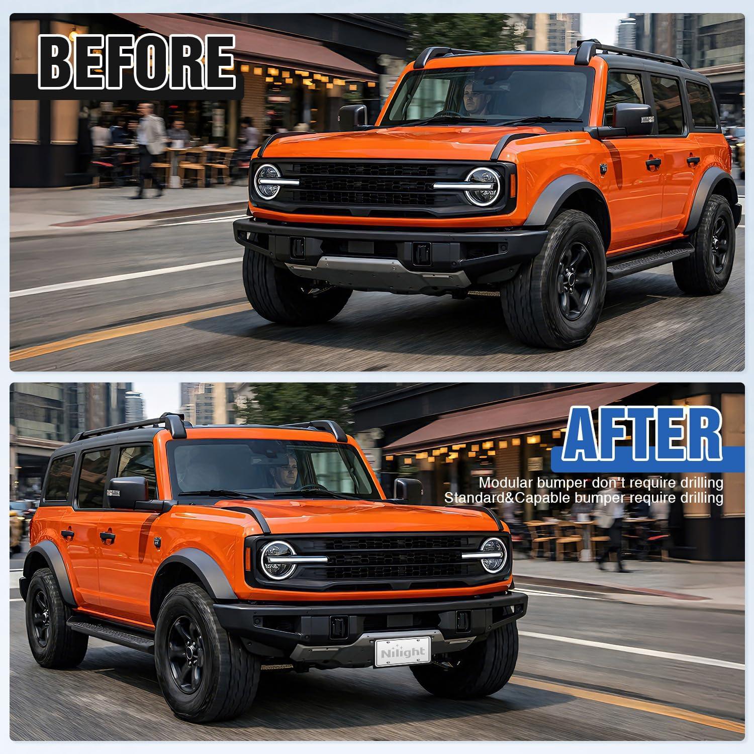 image:imageNilight Rear License Plate Frame Holder Bracket for 1997 1998 1999 2000 2001 2002 2003 2004 2005 2006 Jeep Wrangler TJ Accessories Replace 55174994 Plastic License Plate Mounting BlackFord Bronco 24 Door 2021 2026