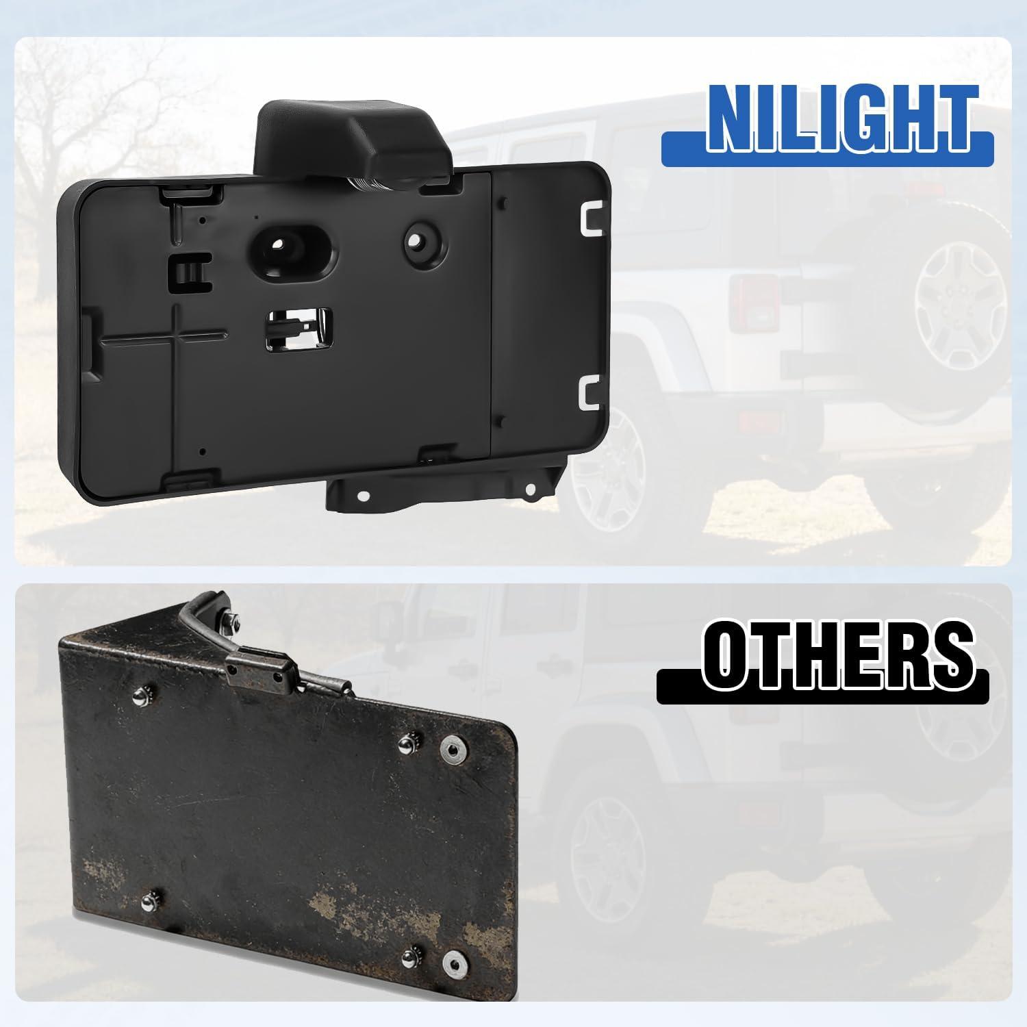 image:imageNilight Rear License Plate Frame Holder Bracket for 1997 1998 1999 2000 2001 2002 2003 2004 2005 2006 Jeep Wrangler TJ Accessories Replace 55174994 Plastic License Plate Mounting BlackJeep Wrangler JK 20072018