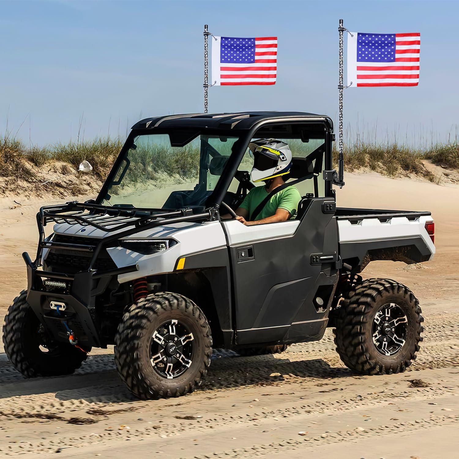 image:imageNilight UTV Flag Antenna Mount Whip Light Mounting Bracket Red Adjustable Heavy Duty for 15 to 175 and 175 to 2 for Polaris RZR Ranger Can Am Maverick X3 TalonFor Profit Cage 2Pcs