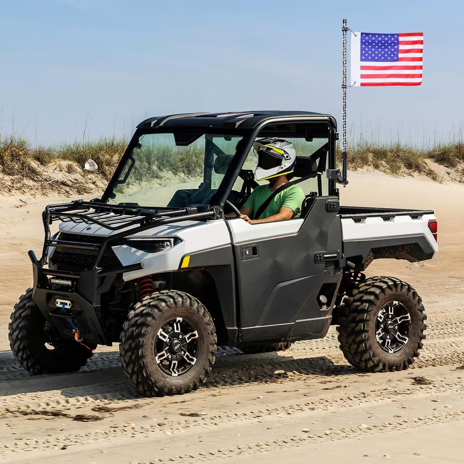 image:imageNilight UTV Flag Antenna Mount Whip Light Mounting Bracket Red Adjustable Heavy Duty for 15 to 175 and 175 to 2 for Polaris RZR Ranger Can Am Maverick X3 TalonFor Profit Cage 1Pc