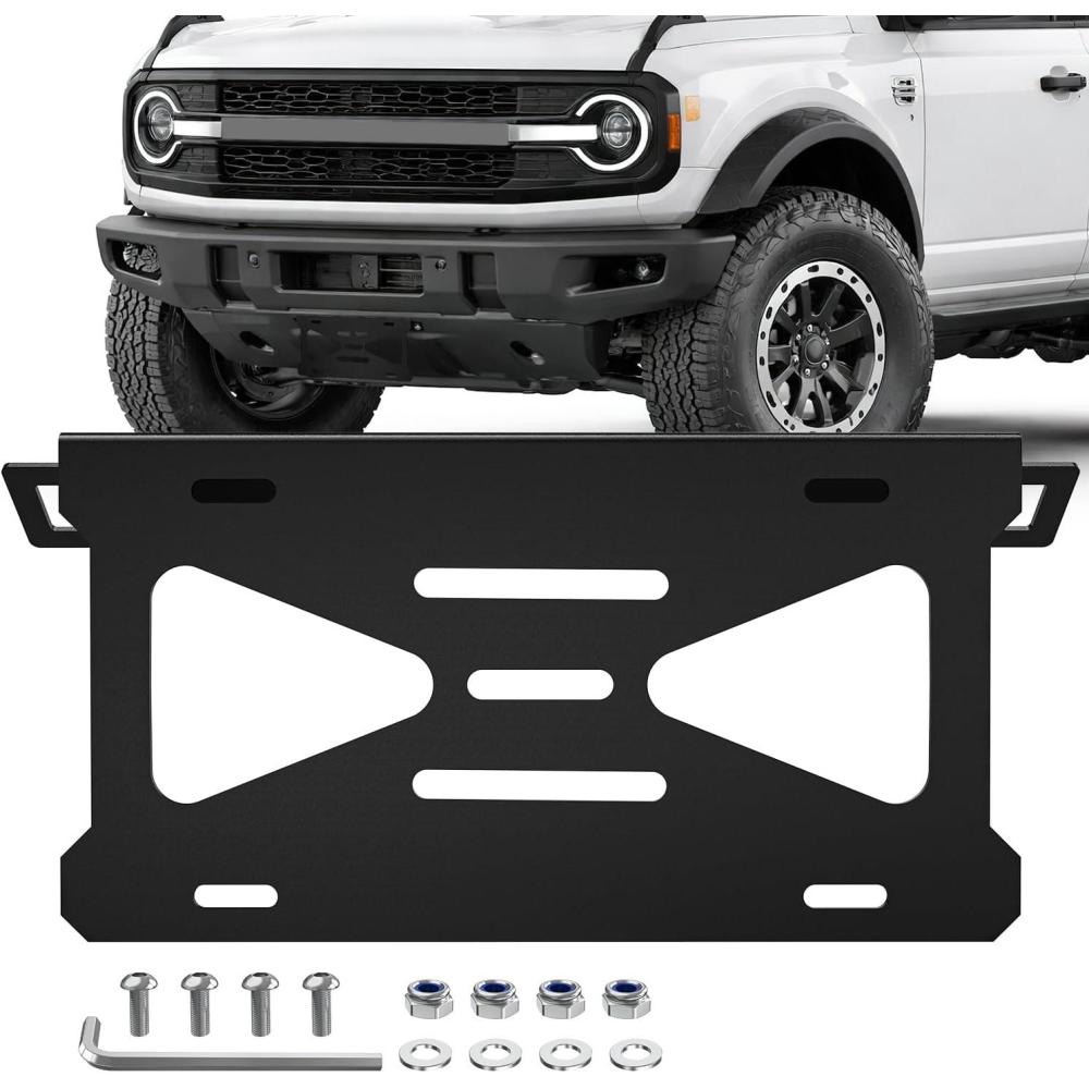 image:imageNilight Rear License Plate Frame Holder Bracket for 1997 1998 1999 2000 2001 2002 2003 2004 2005 2006 Jeep Wrangler TJ Accessories Replace 55174994 Plastic License Plate Mounting BlackBronco 24 Door 2021 2026