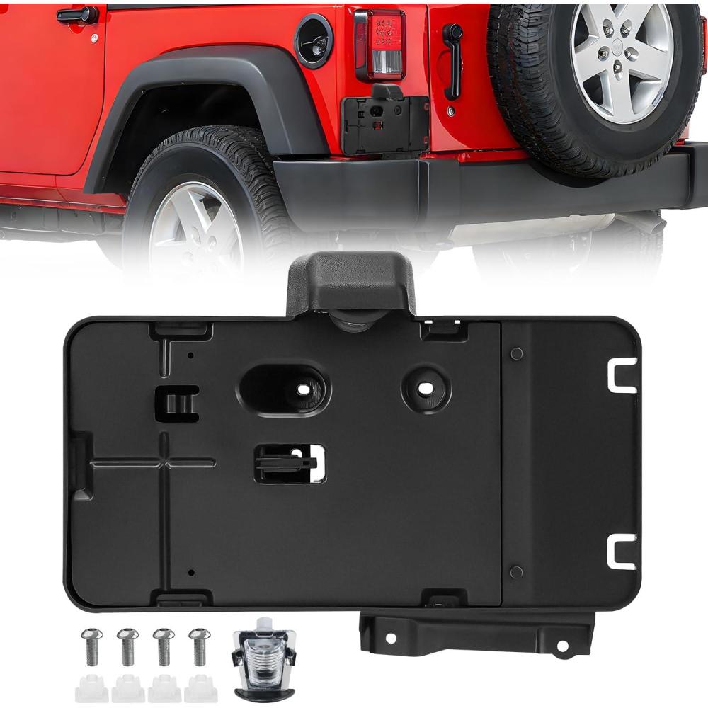 image:imageNilight Rear License Plate Frame Holder Bracket for 1997 1998 1999 2000 2001 2002 2003 2004 2005 2006 Jeep Wrangler TJ Accessories Replace 55174994 Plastic License Plate Mounting BlackJeep Wrangler JK 20072018