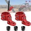 Nilight UTV Flag Antenna Mount Whip Light Mounting Bracket Red Adjustable Heavy Duty for 1.5″ to 1.75″ and 1.75″ to 2″ for Polaris RZR Ranger Can Am Maverick X3 Talon(For Round Cages Red 2Pcs)