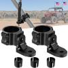 Nilight UTV Flag Antenna Mount Whip Light Mounting Bracket Red Adjustable Heavy Duty for 1.5″ to 1.75″ and 1.75″ to 2″ for Polaris RZR Ranger Can Am Maverick X3 Talon(For Round Cages Black 2Pcs)