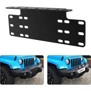 Nilight Rear License Plate Frame Holder Bracket for 1997 1998 1999 2000 2001 2002 2003 2004 2005 2006 Jeep Wrangler TJ Accessories Replace #55174994 Plastic License Plate Mounting Black(Universal License Plate Bracket)