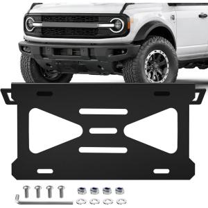 Nilight Rear License Plate Frame Holder Bracket for 1997 1998 1999 2000 2001 2002 2003 2004 2005 2006 Jeep Wrangler TJ Accessories Replace #55174994 Plastic License Plate Mounting Black(Bronco 2/4 Door 2021 -2026)
