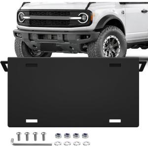 Nilight Rear License Plate Frame Holder Bracket for 1997 1998 1999 2000 2001 2002 2003 2004 2005 2006 Jeep Wrangler TJ Accessories Replace #55174994 Plastic License Plate Mounting Black(Ford Bronco 2/4 Door 2021 -2026)