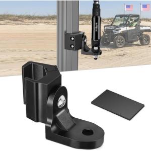 Nilight UTV Flag Antenna Mount Whip Light Mounting Bracket Red Adjustable Heavy Duty for 1.5″ to 1.75″ and 1.75″ to 2″ for Polaris RZR Ranger Can Am Maverick X3 Talon(For Pro-fit Cage 1Pc)