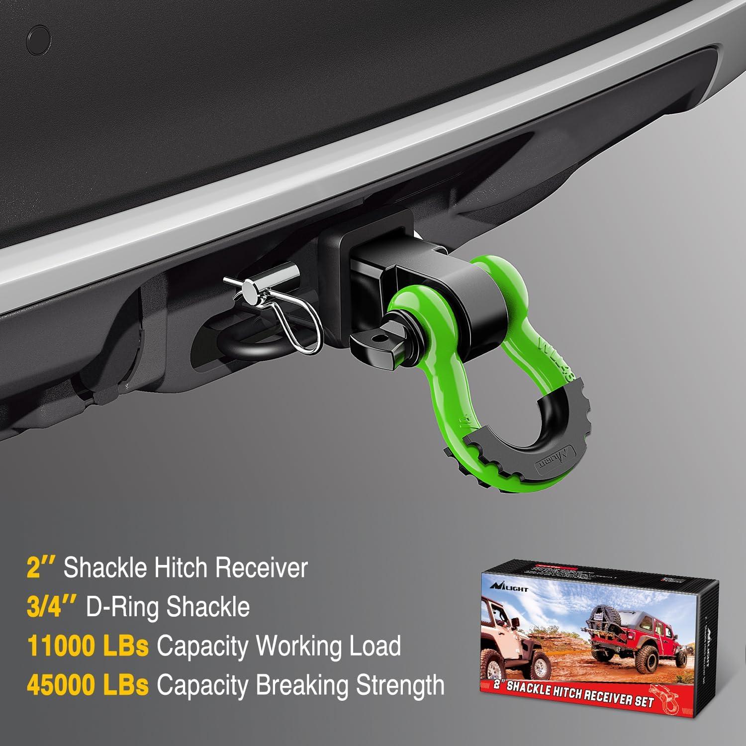 image:imageNilight 2Pcs BoltOn Tow Hooks with Spring Clip 10000LBS 2Pcs Black Forged Recovery Tow Hooks Compatible with Jeep Ford Dodge Chevy GMC Toyota Pickup TruckBlackGreen