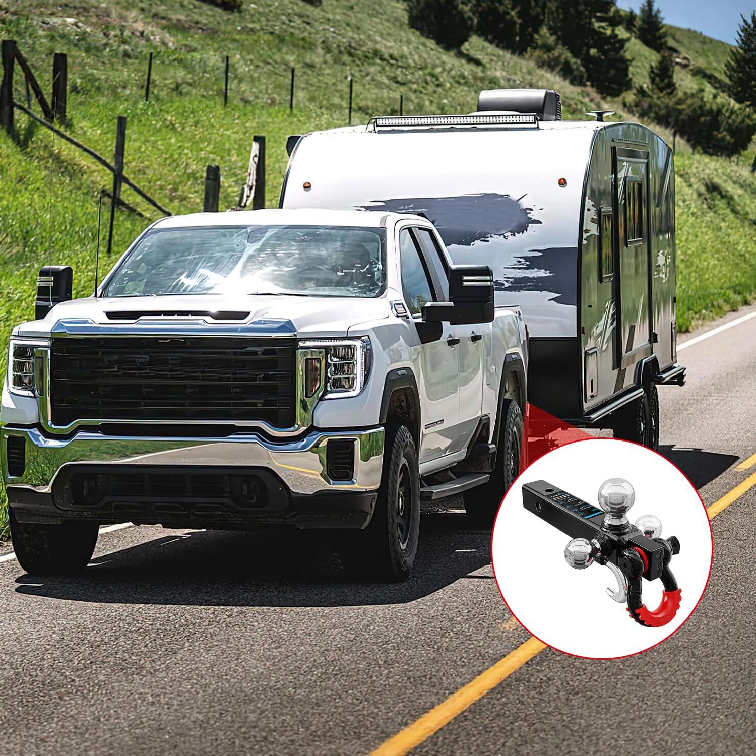 image:imageNilight 2Pcs BoltOn Tow Hooks with Spring Clip 10000LBS 2Pcs Black Forged Recovery Tow Hooks Compatible with Jeep Ford Dodge Chevy GMC Toyota Pickup TruckTriBall Mount DRing Shackle
