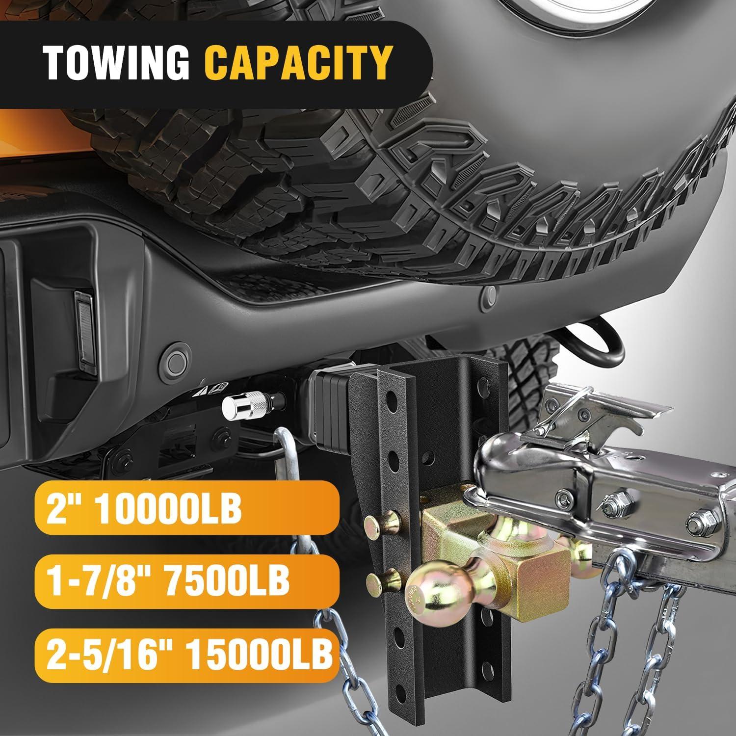 image:imageNilight 2Pcs BoltOn Tow Hooks with Spring Clip 10000LBS 2Pcs Black Forged Recovery Tow Hooks Compatible with Jeep Ford Dodge Chevy GMC Toyota Pickup TruckTriBall Trailer Hitch Adjustable