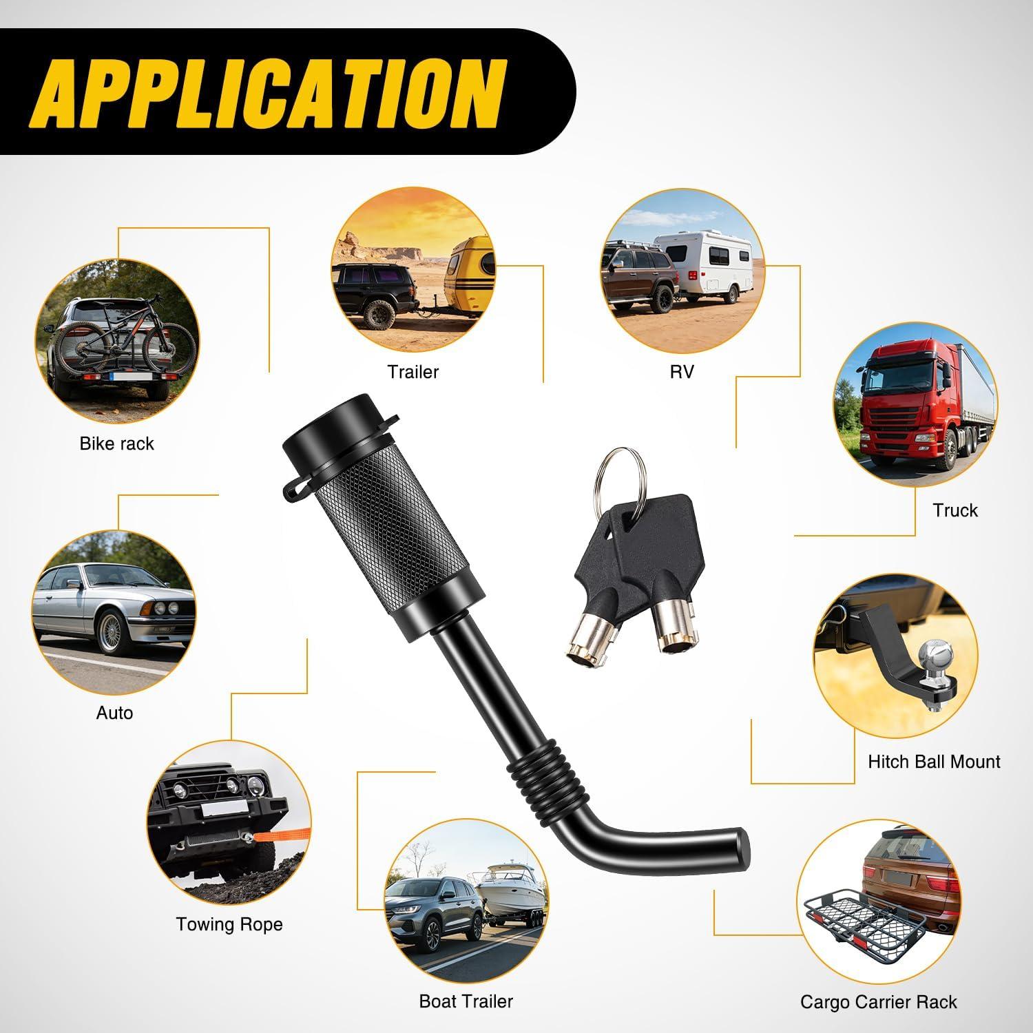 image:imageNilight 2Pcs BoltOn Tow Hooks with Spring Clip 10000LBS 2Pcs Black Forged Recovery Tow Hooks Compatible with Jeep Ford Dodge Chevy GMC Toyota Pickup TruckHitch Lock Pin 12 58 Black