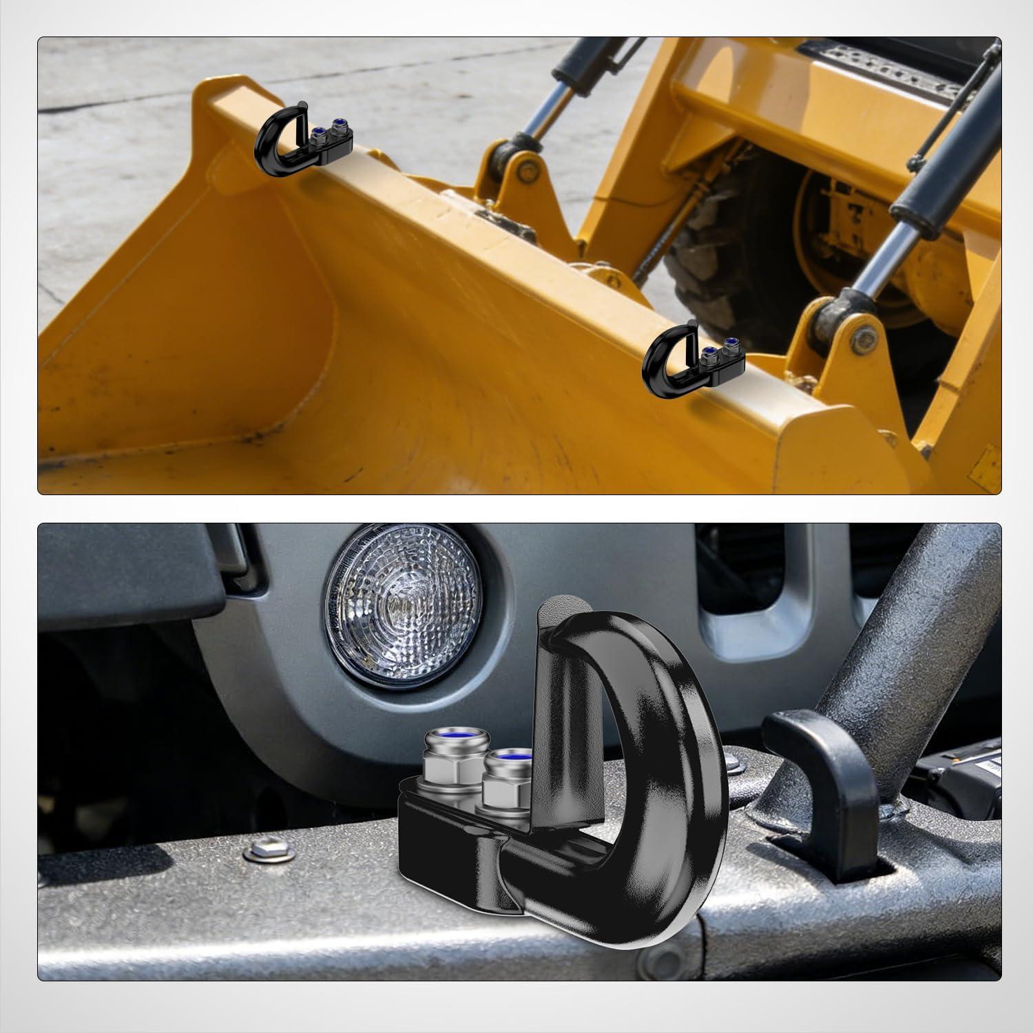 image:imageNilight 2Pcs BoltOn Tow Hooks with Spring Clip 10000LBS 2Pcs Black Forged Recovery Tow Hooks Compatible with Jeep Ford Dodge Chevy GMC Toyota Pickup TruckBoltOn Tow Hooks