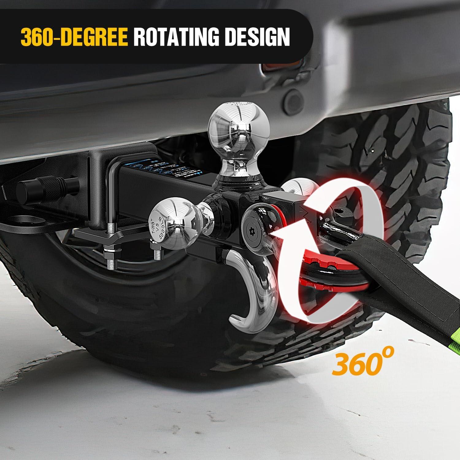 image:imageNilight 2Pcs BoltOn Tow Hooks with Spring Clip 10000LBS 2Pcs Black Forged Recovery Tow Hooks Compatible with Jeep Ford Dodge Chevy GMC Toyota Pickup TruckTriBall Mount DRing Shackle