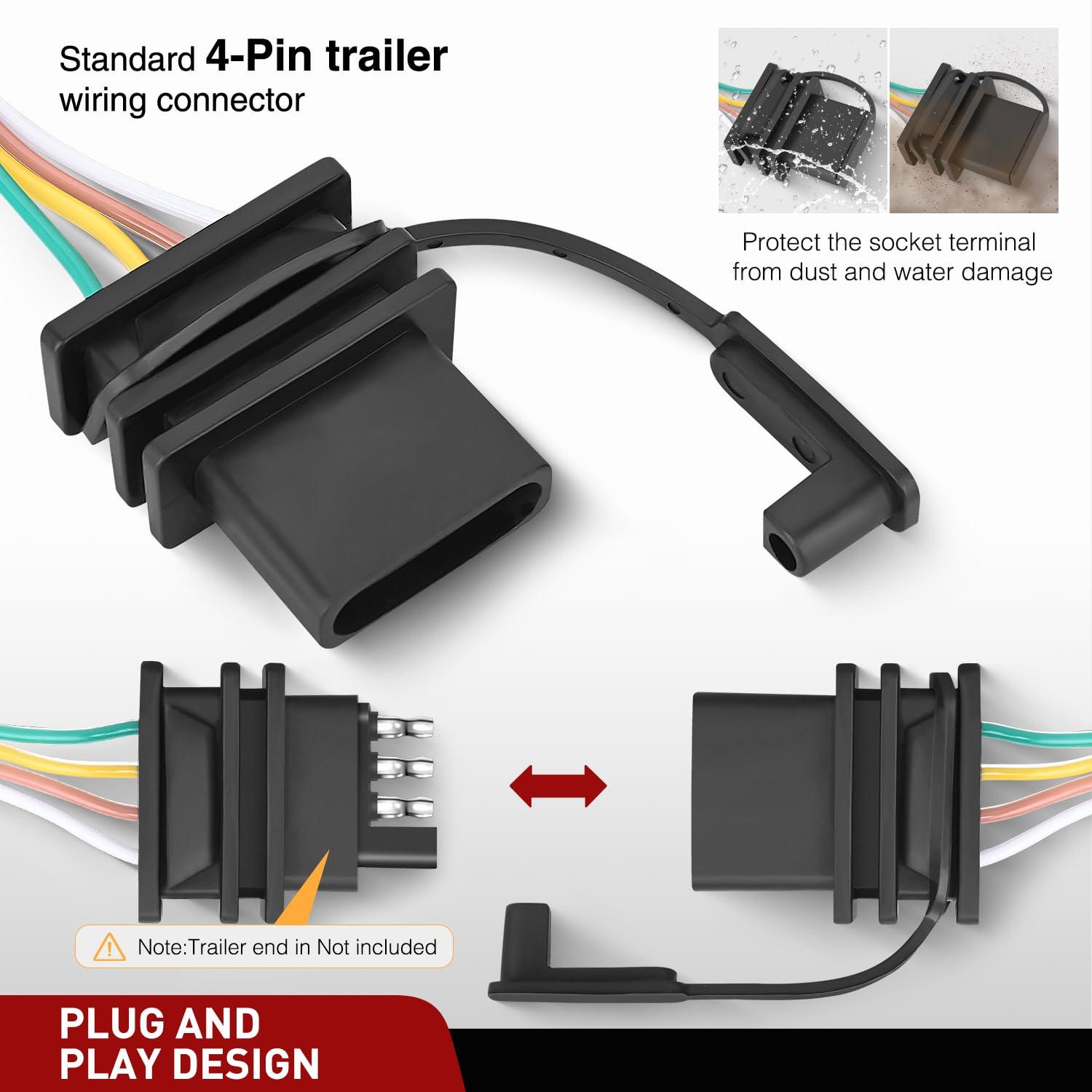 image:imageNilight 4 Pin Custom Trailer Wiring Harness Kit 56083 Compatible with Lexus 2010 2011 2012 2013 2014 2015 2016 2017 2018 2019 2020 2021 2022 2023 RX350 RX450h RX350L RX350hL Tow Package RequiredKia Telluride 20232025