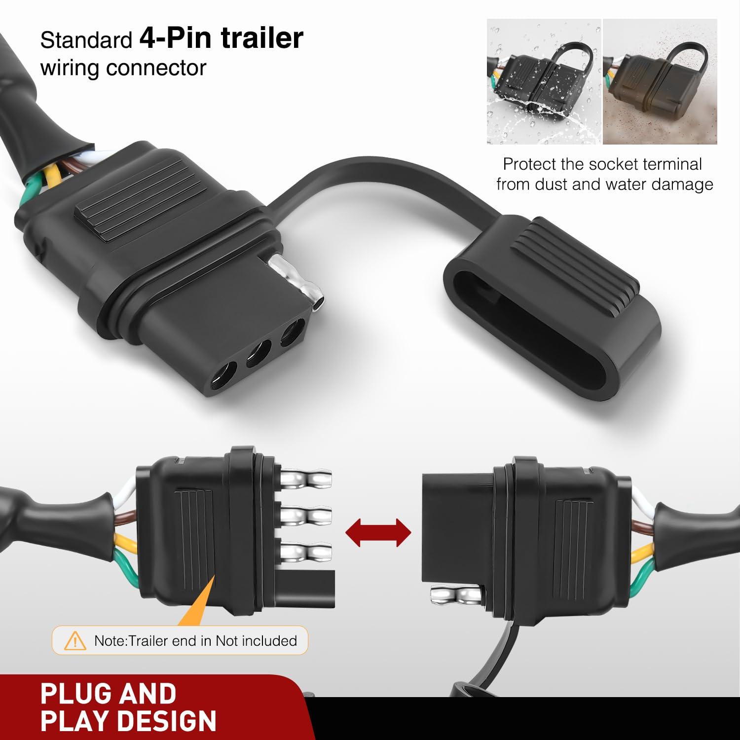 image:imageNilight 4 Pin Custom Trailer Wiring Harness Kit 56083 Compatible with Lexus 2010 2011 2012 2013 2014 2015 2016 2017 2018 2019 2020 2021 2022 2023 RX350 RX450h RX350L RX350hL Tow Package RequiredLexus RX350RX450h 20102023