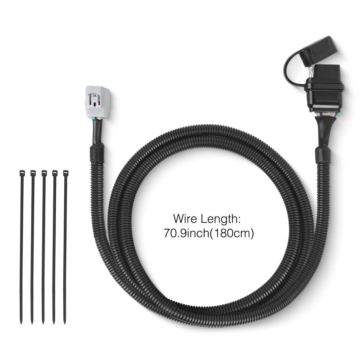 image:imageNilight 4 Pin Custom Trailer Wiring Harness Kit 56083 Compatible with Lexus 2010 2011 2012 2013 2014 2015 2016 2017 2018 2019 2020 2021 2022 2023 RX350 RX450h RX350L RX350hL Tow Package RequiredLexus RX350RX450h 20102023
