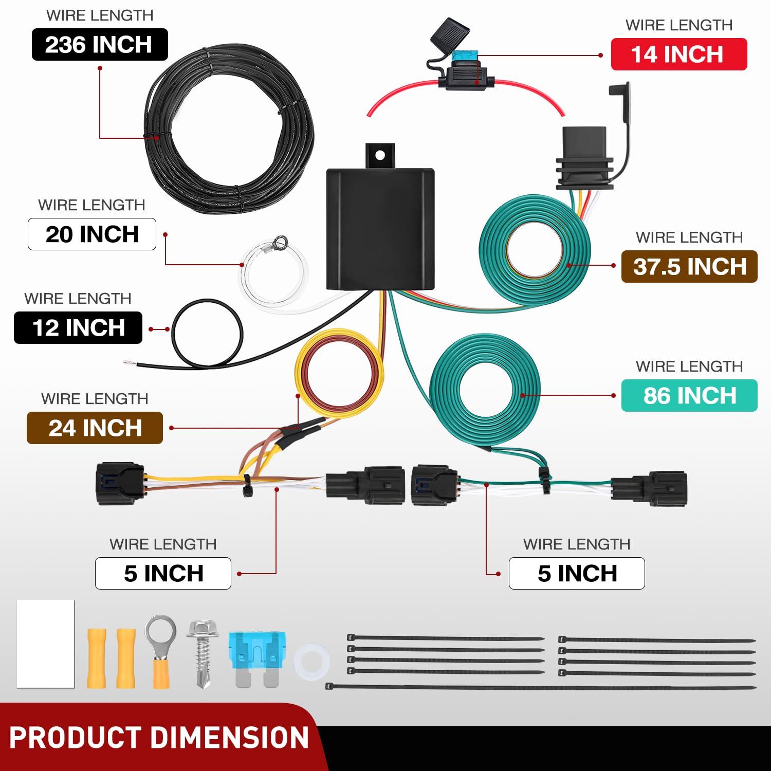 image:imageNilight 4 Pin Custom Trailer Wiring Harness Kit 56083 Compatible with Lexus 2010 2011 2012 2013 2014 2015 2016 2017 2018 2019 2020 2021 2022 2023 RX350 RX450h RX350L RX350hL Tow Package RequiredKia Telluride 20232025