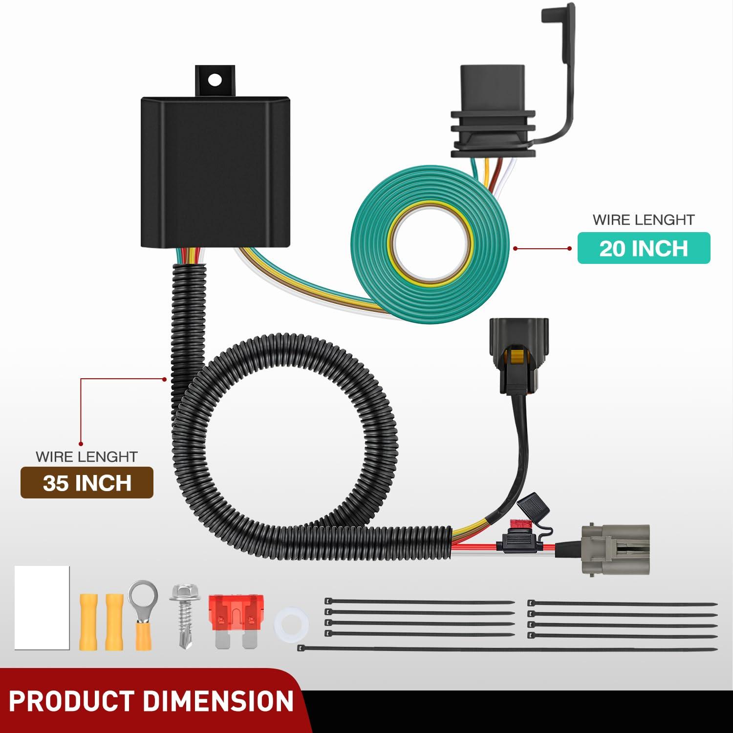 image:imageNilight 4 Pin Custom Trailer Wiring Harness Kit 56083 Compatible with Lexus 2010 2011 2012 2013 2014 2015 2016 2017 2018 2019 2020 2021 2022 2023 RX350 RX450h RX350L RX350hL Tow Package RequiredHyundai 20132018Kia 20152021