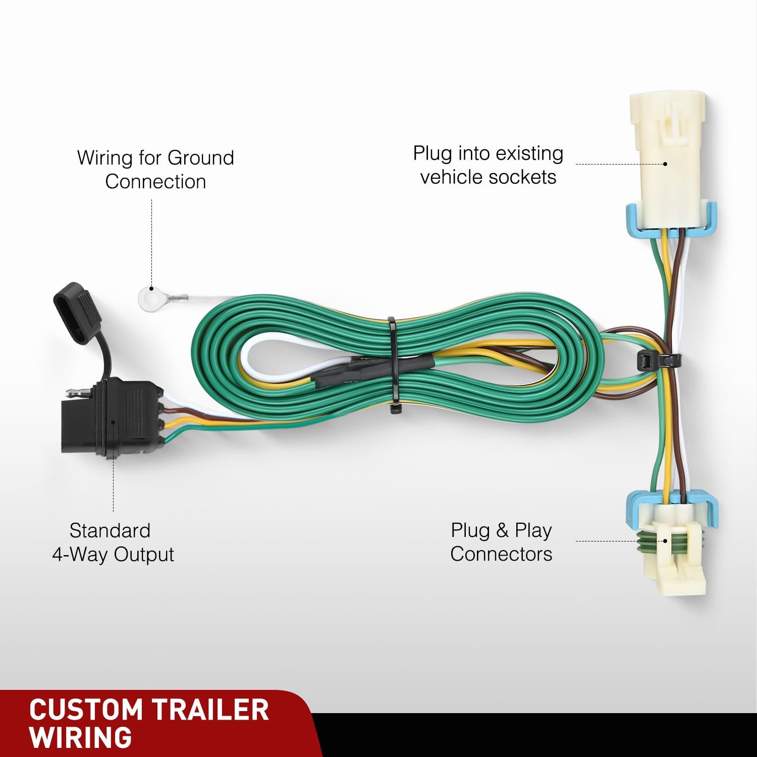 image:imageNilight 4 Pin Trailer Wiring Harness 55359 Vehicle Side Custom for 1998 1999 2000 2001 2002 2003 2004 Chevrolet S10 GMC Sonoma Isuzu Hombre Light Simple Fit Tow HitchChevyGMCIsuzu 19982004