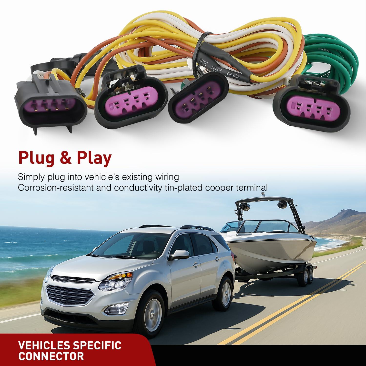 image:imageNilight 4 Pin Trailer Wiring Harness 55359 Vehicle Side Custom for 1998 1999 2000 2001 2002 2003 2004 Chevrolet S10 GMC Sonoma Isuzu Hombre Light Simple Fit Tow HitchChevy EquinoxGMC Terrain 20102017